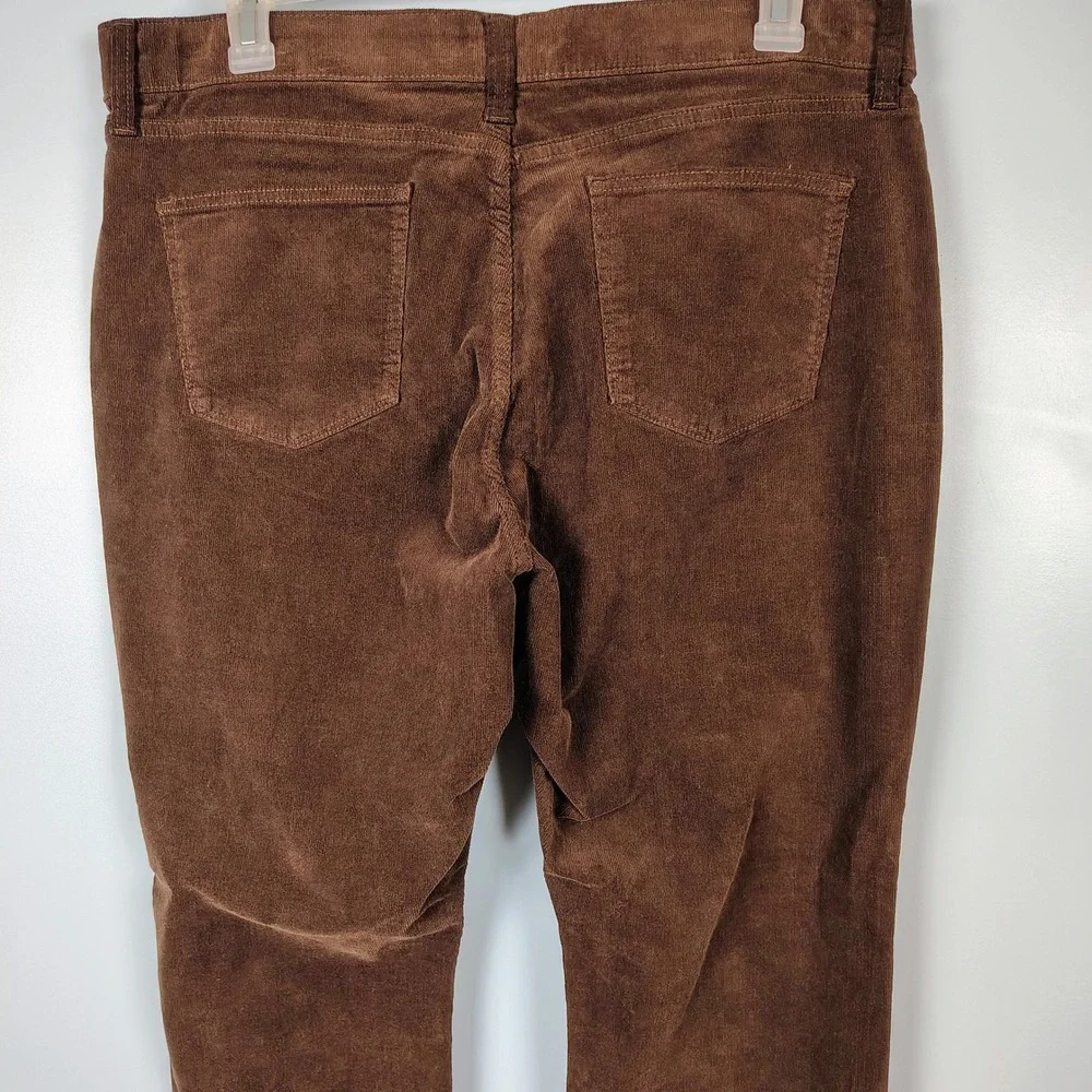 NWT St Johns Bay Womens SZ 18 Secretly Slender Straight Corduroy Brown Academia